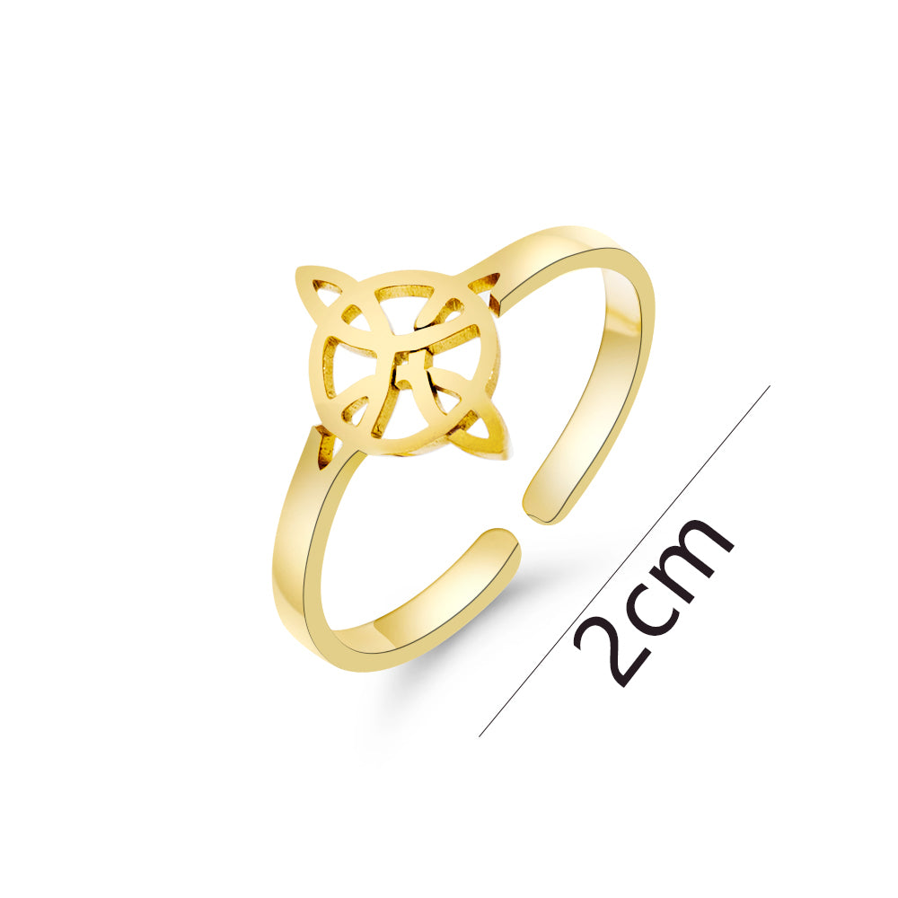 Celtic Witch Knot Ring Witchcraft Amulet Stainless Steel Adjustable Finger Rings For Women Jewelry Celtic Witch Knot Ring Witchcraft Amulet Stainless Steel Adjustable Finger Rings For Women Jewelry